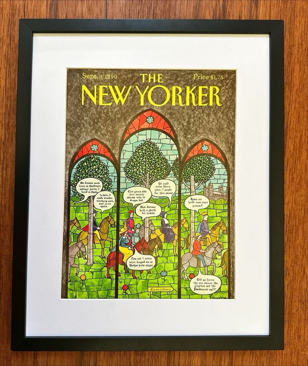 Framed 1990 The New Yorker Magazine Sept 3 Canterbury JB Handelsma